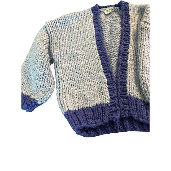 Womens Princess Polly Lester Blue Violet Chunky Knit Cardigan Sweater S/M - Picture 2 of 5